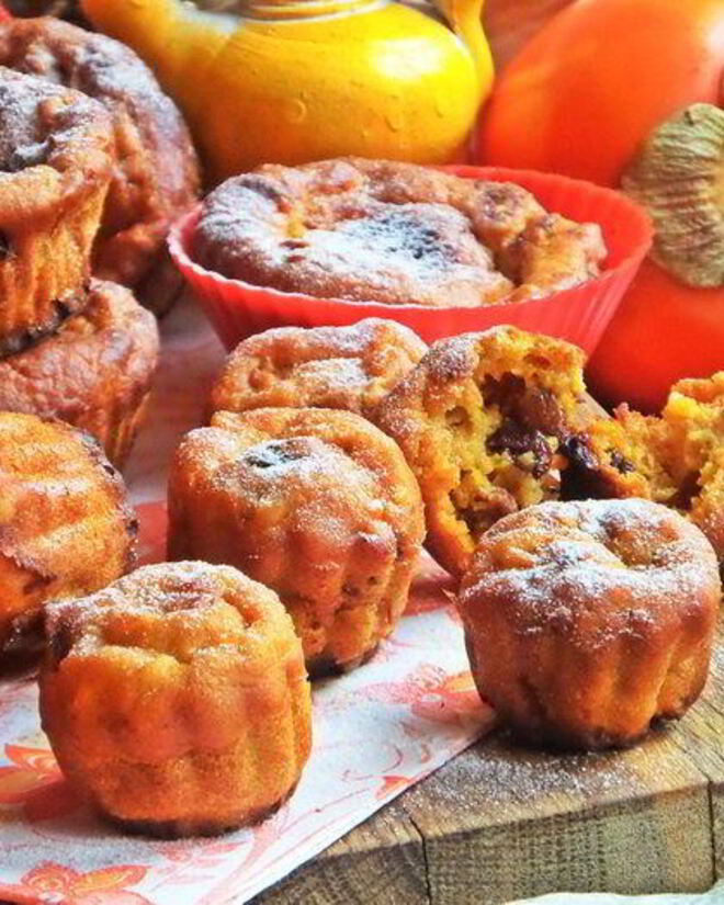 Рецепт тыквенных маффинов с хурмой