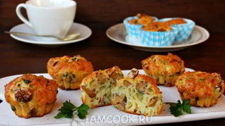 Рецепт Закусочных маффинов с лисичками