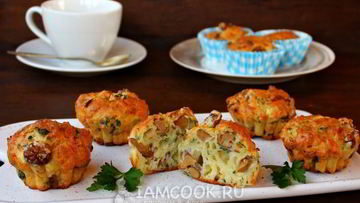 Рецепт Закусочных маффинов с лисичками