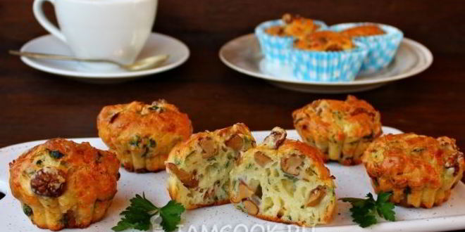 Рецепт Закусочных маффинов с лисичками