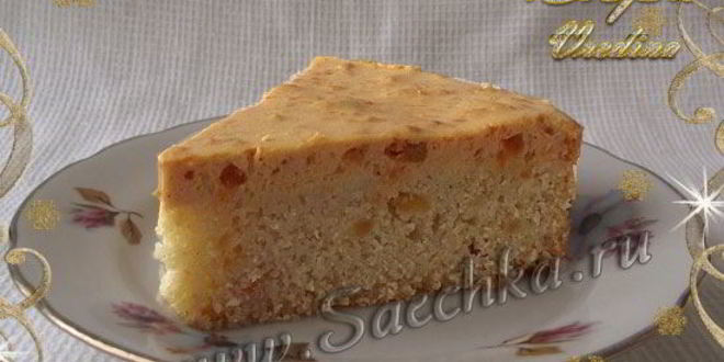 Рецепт манника в духовке с курагой