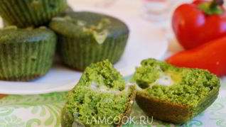 Рецепт Зеленых мини-манников с сыром в мультиварке