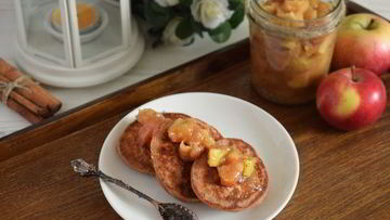 Рецепт Гречневых оладий с коричными яблоками