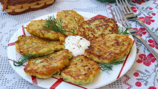 Рецепт Кабачковых оладий с творогом