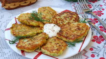 Рецепт Кабачковых оладий с творогом