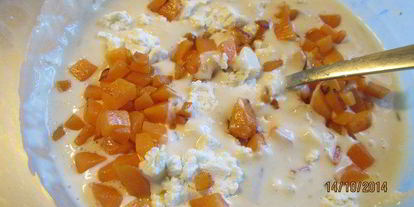 Шаг 4: оладий с тыквой, козьим сыром и розмарином