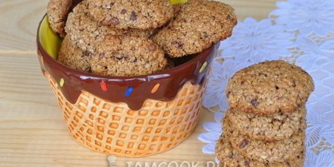 Рецепт Овсяного печенья без муки с шоколадными конфетами