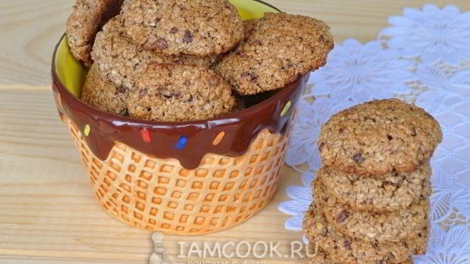 Рецепт Овсяного печенья без муки с шоколадными конфетами