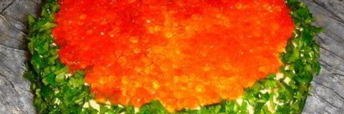 Рецепт Блинного пирога с икрой и морепродуктами