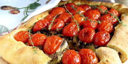 Шаг 14: открытого пирога с бараниной, грибами и помидорами