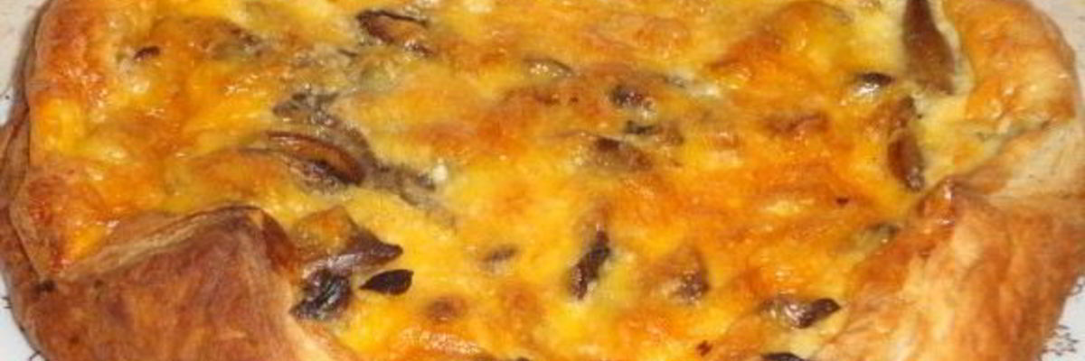 Рецепт Открытого пирога с курицей и грибами