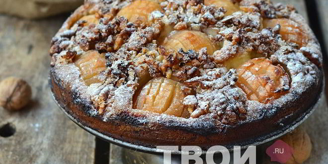 Рецепт открытого пирога с яблоками