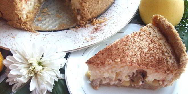 Рецепт овсяного пирога с йогуртово-творожной заливкой