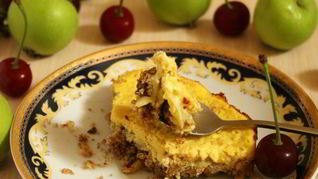 Рецепт Овсяного пирога с йогуртовой заливкой