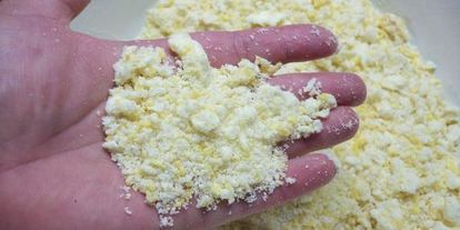 Шаг 1: песочного пирога с фруктами и белковой прослойкой