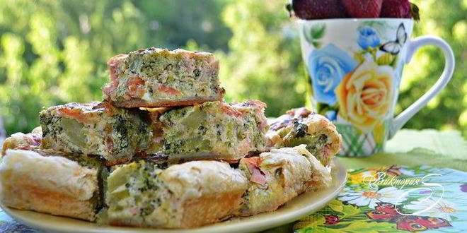 Рецепт пирога с брокколи и горбушей