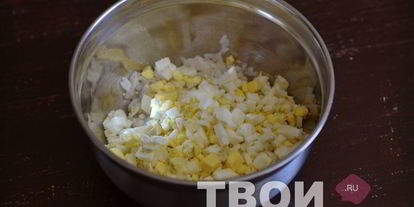 Шаг 1: пирога с рисом и яйцом