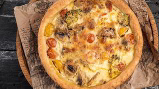 Рецепт Пирога с творогом, брокколи и грибами