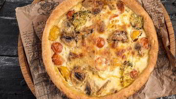 Рецепт Пирога с творогом, брокколи и грибами