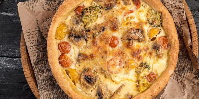 Рецепт пирога с творогом, брокколи и грибами