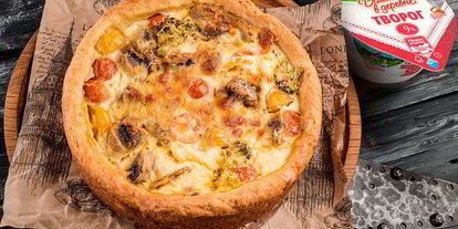 Шаг 6: пирога с творогом, брокколи и грибами