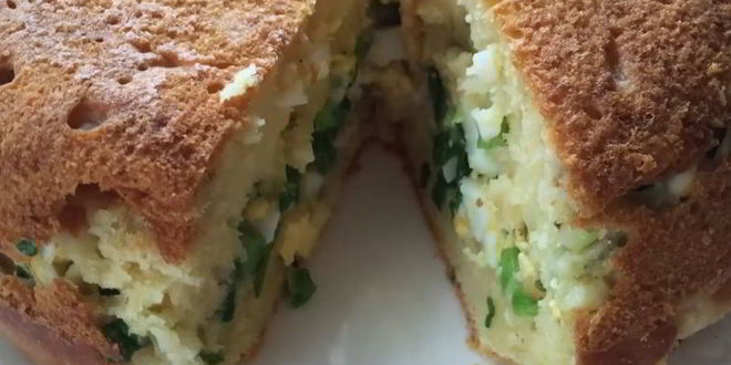 Рецепт пышного заливного пирога с яйцом и луком