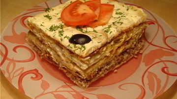 Рецепт Слоеного пирога с рыбной консервой