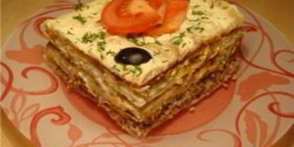 Шаг 4: слоеного пирога с рыбной консервой