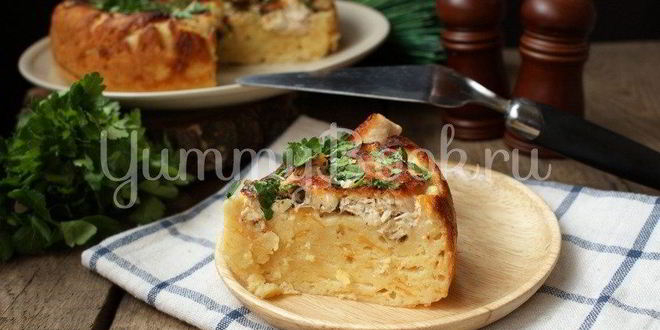 Рецепт Сырного пирога с курицей в мультиварке