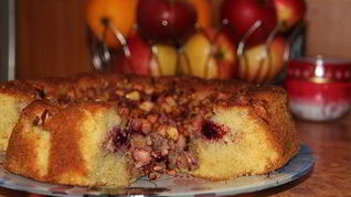 Рецепт Яблочно-клюквенного пирог
