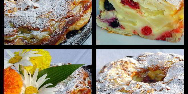 Рецепт яблочно-ягодного пирог-десерт с заливкой