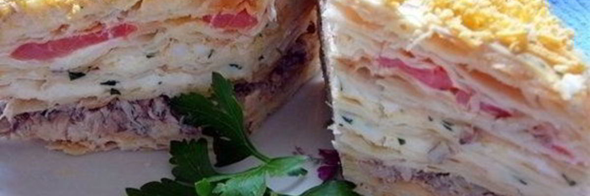 Рецепт Закусочного пирога с консервой