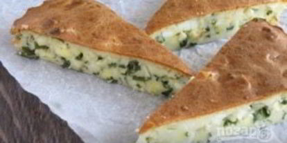 Шаг 5: заливного пирога с зеленым луком и яйцом