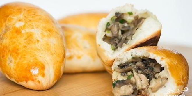 Рецепт пирожков с грибами и курицей