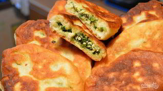 Рецепт Жареных пирожков с яйцом, луком и зеленью