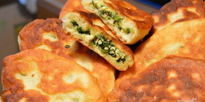 Рецепт жареных пирожков с яйцом, луком и зеленью