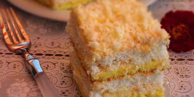 Рецепт кокосового пирожного с нежным сливочным кремом