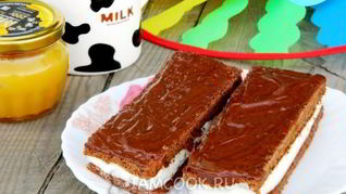 Рецепт Пирожного Киндер молочный ломтик