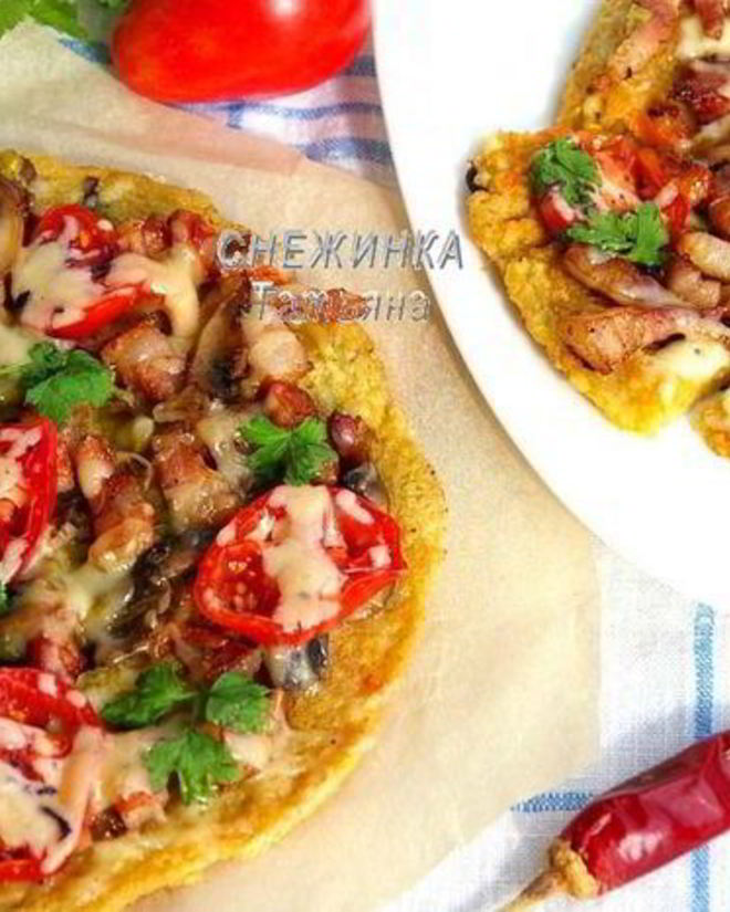 Рецепт картофельной пиццы на сковороде