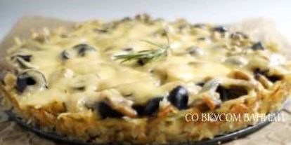 Шаг 10: картофельной пиццы с грибами и маслинами