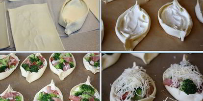 Шаг 2: хрустящих мини-пицц с беконом и брокколи