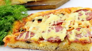 Рецепт Пиццы на дрожжевом тесте с колбасой