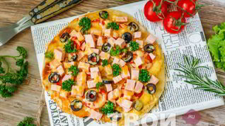 Рецепт Пиццы на кефире на сковороде
