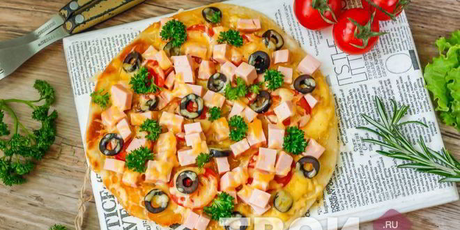 Рецепт Пиццы на кефире на сковороде