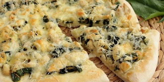 Рецепт пиццы с курицей и шпинатом