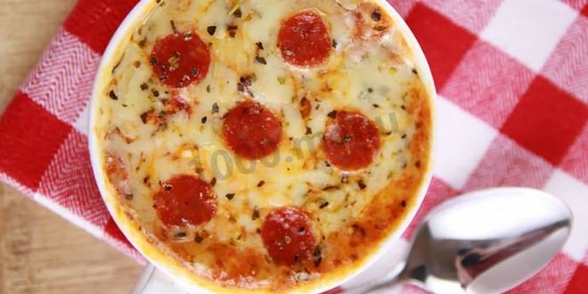 Рецепт пиццы в кружке в микроволновке