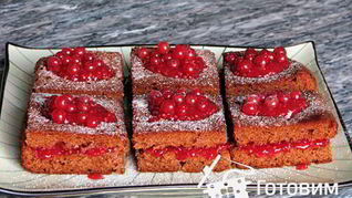 Рецепт Пряничных квадратиков с красной смородиной