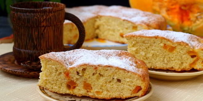 Рецепт шарлотки с запеченной тыквой