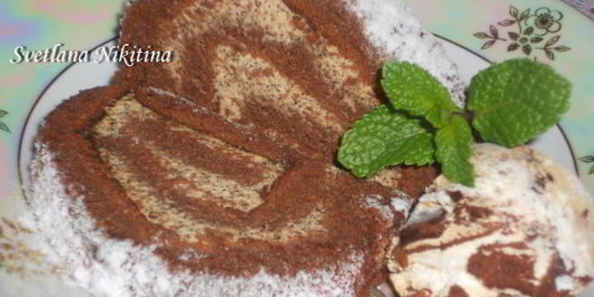 Рецепт шоколадна-кофейного рулет