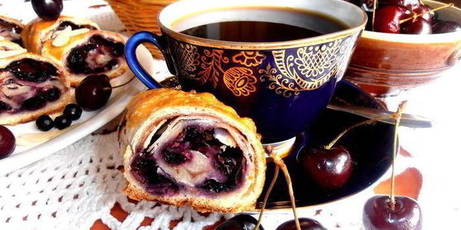 Рецепт чернично-сливочного штрудель